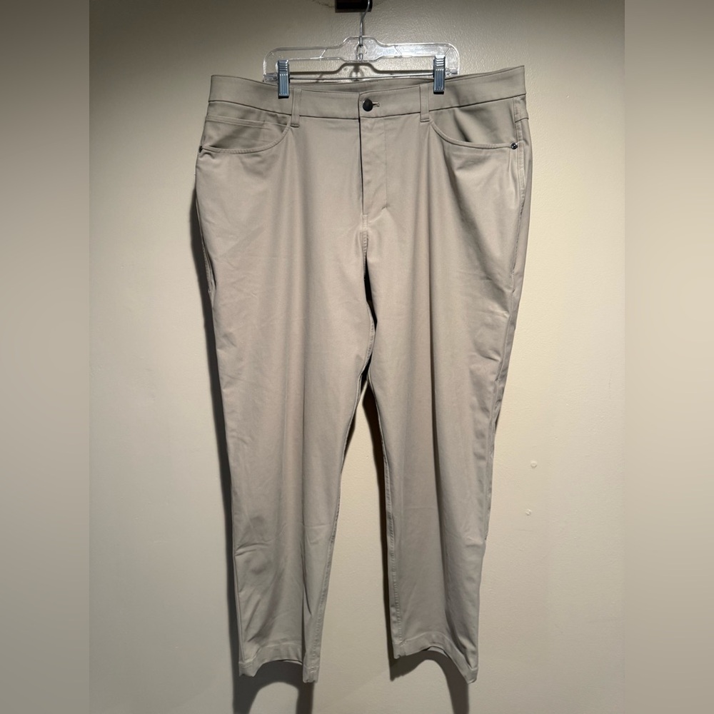 Lululemon ABC Slim-Fit 5 Pocket Pant Warpstreme Khaki size 36 - Picture 2 of 8